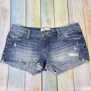 Abercrombie & Fitch Denim Cut Off Shorts Y2K Size 2 Low Rise Micro Mini Cotton